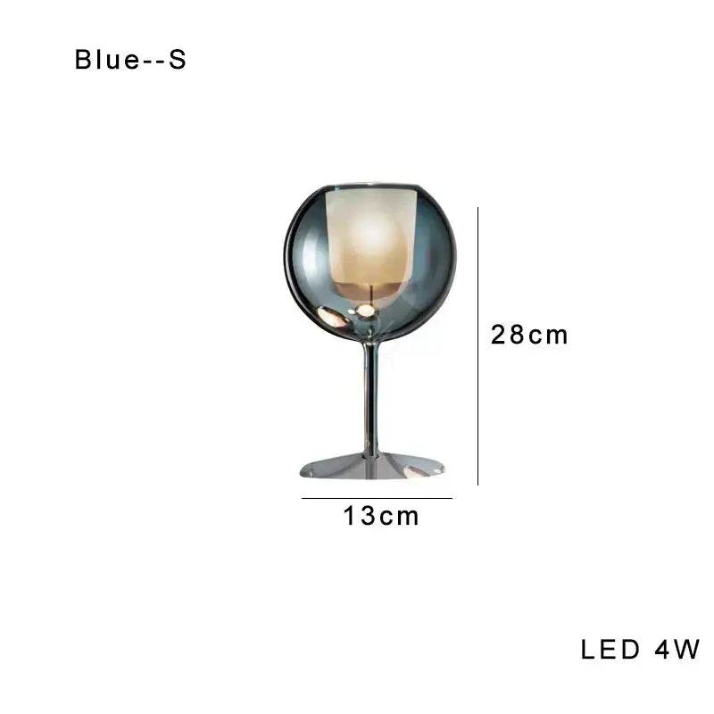 Gold Glass Table Lamp with Clear Glass Body