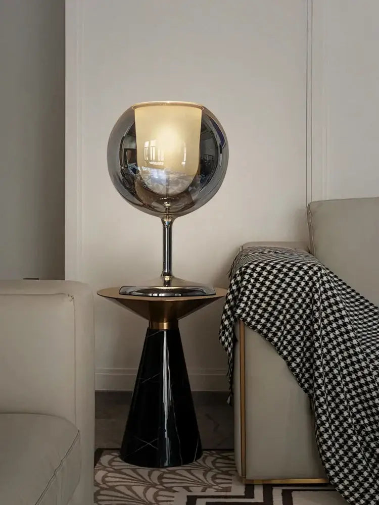 Gold Glass Table Lamp with Clear Glass Body