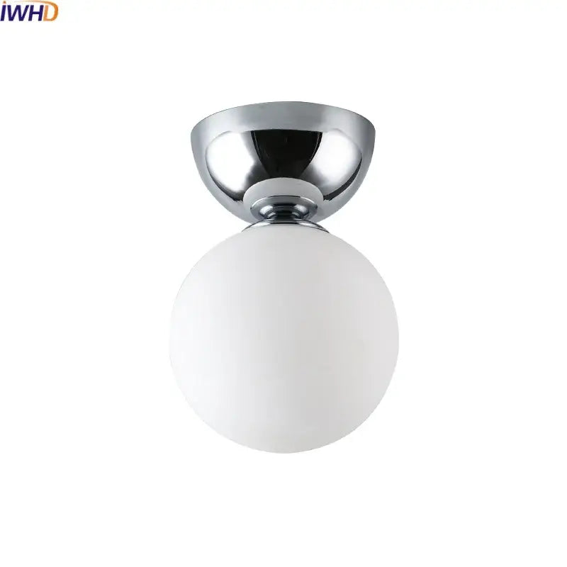 Silvery Glass Ceiling Light
