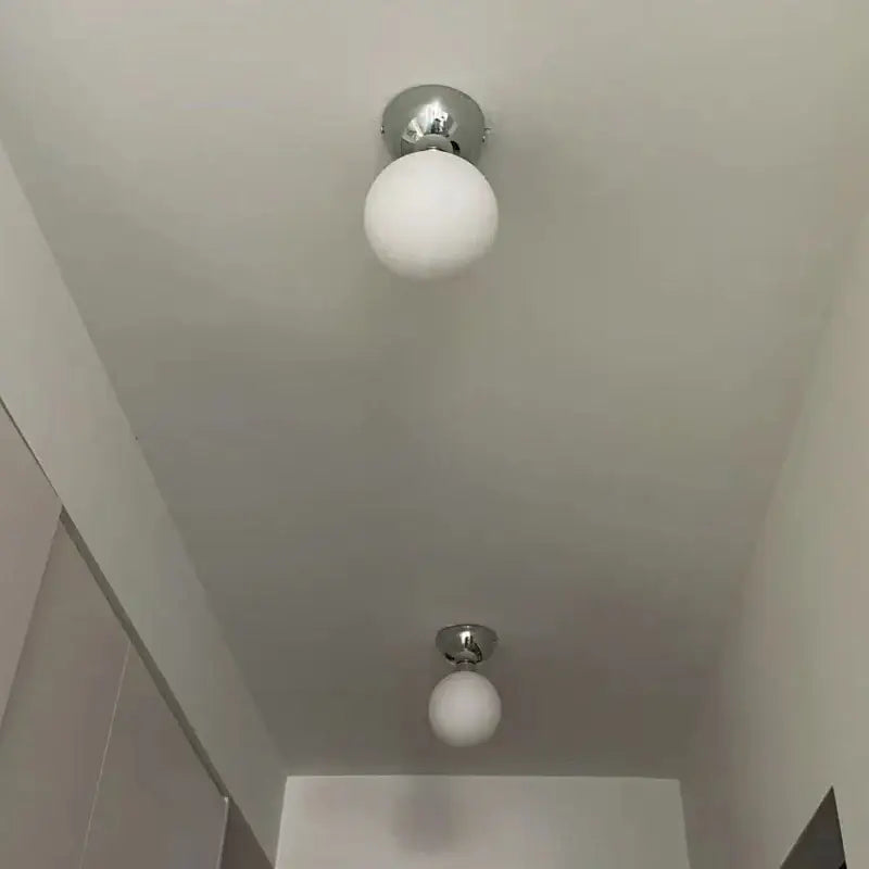 Silvery Glass Ceiling Light