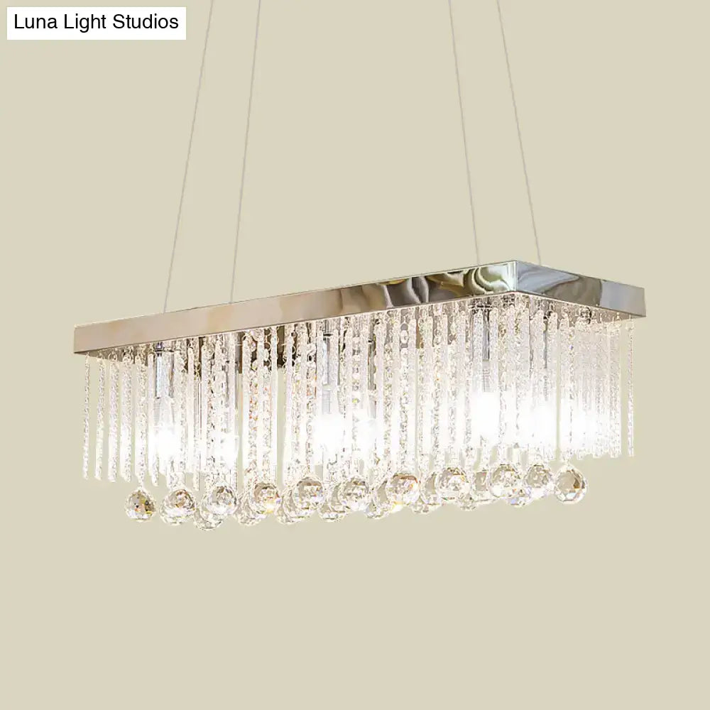 Chrome Glass Island Chandelier