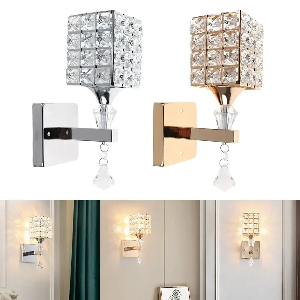 Silver Crystal Wall Light