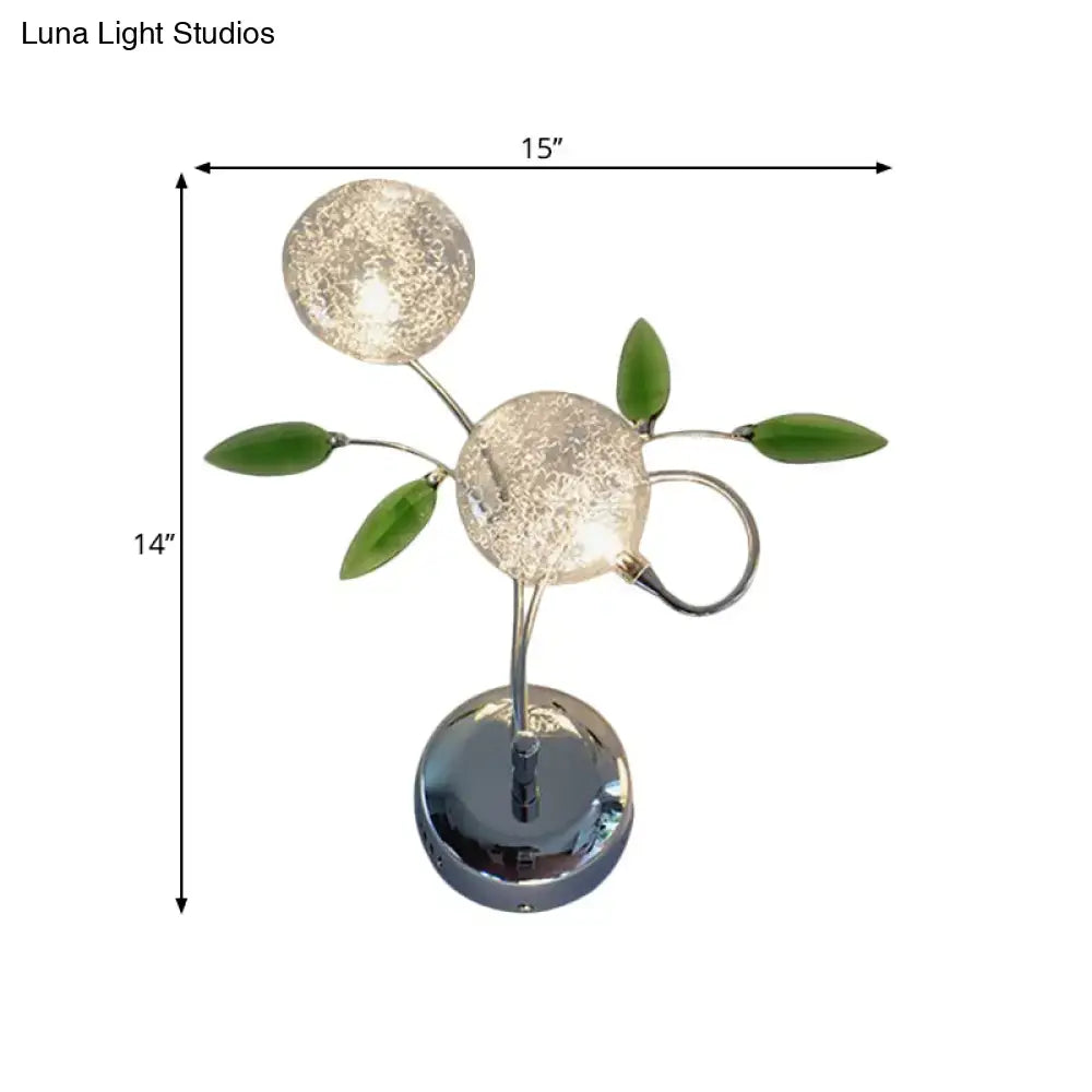 Green Crystal Leaf Sconce