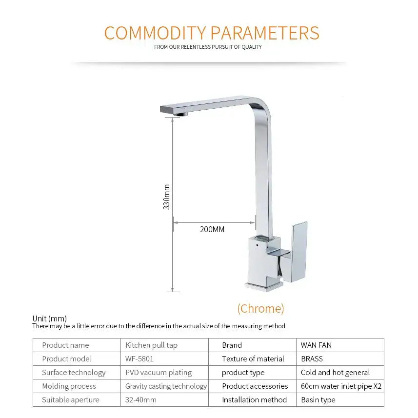 Chrome Swivel Kitchen Faucet