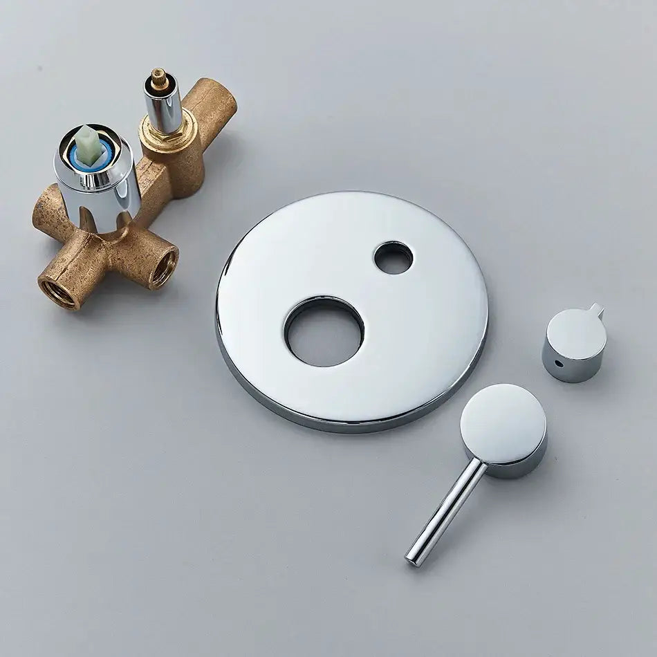 Brass Rain Shower Set 10-inch Chrome Round Head