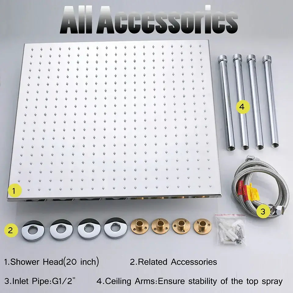 Chrome LED Ceiling Shower