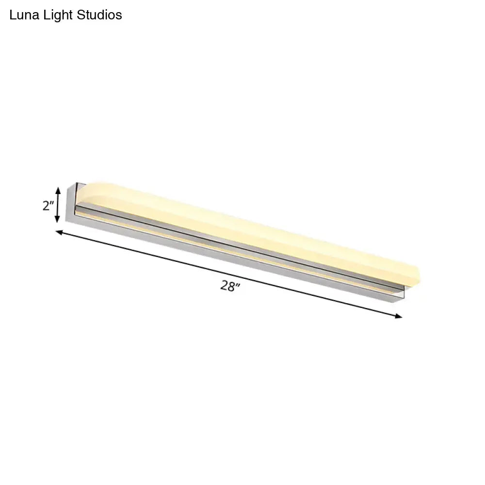 Chrome Mounted Vanity Light Slim Acrylic Shade
