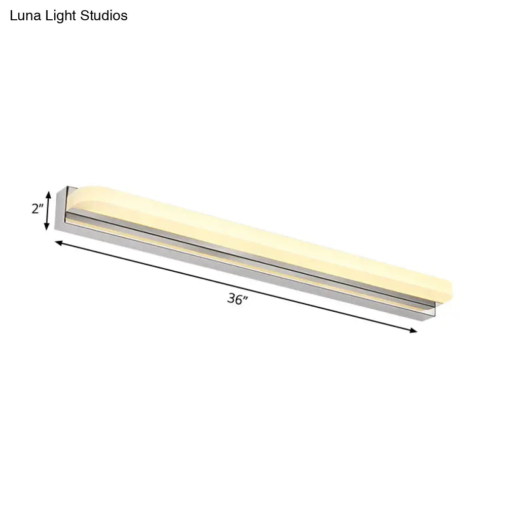 Chrome Mounted Vanity Light Slim Acrylic Shade