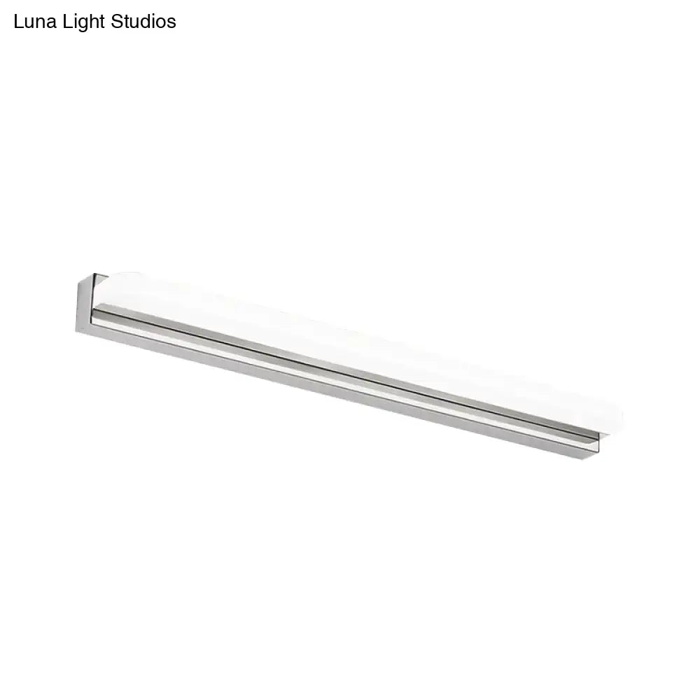 Chrome Mounted Vanity Light Slim Acrylic Shade