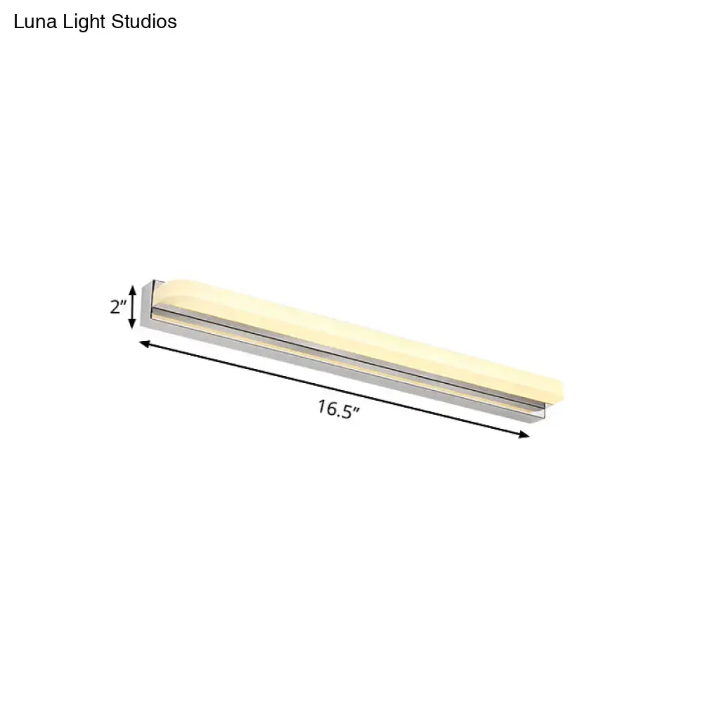 Chrome Mounted Vanity Light Slim Acrylic Shade
