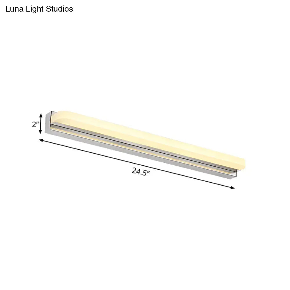 Chrome Mounted Vanity Light Slim Acrylic Shade
