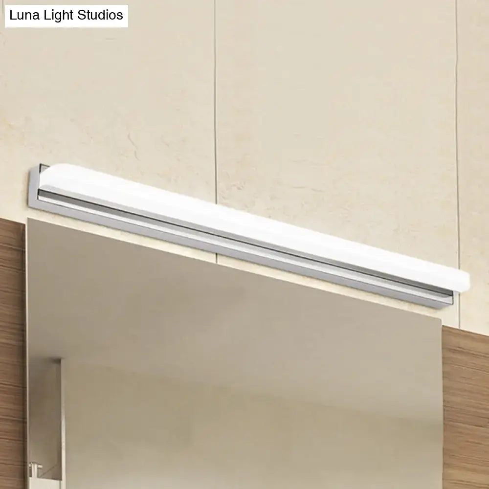 Chrome Mounted Vanity Light Slim Acrylic Shade