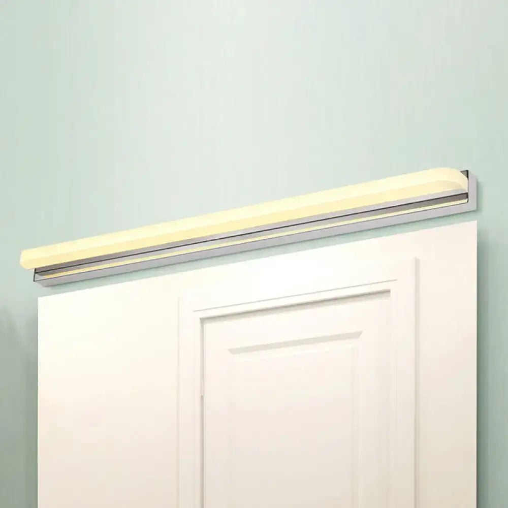 Chrome Mounted Vanity Light Slim Acrylic Shade