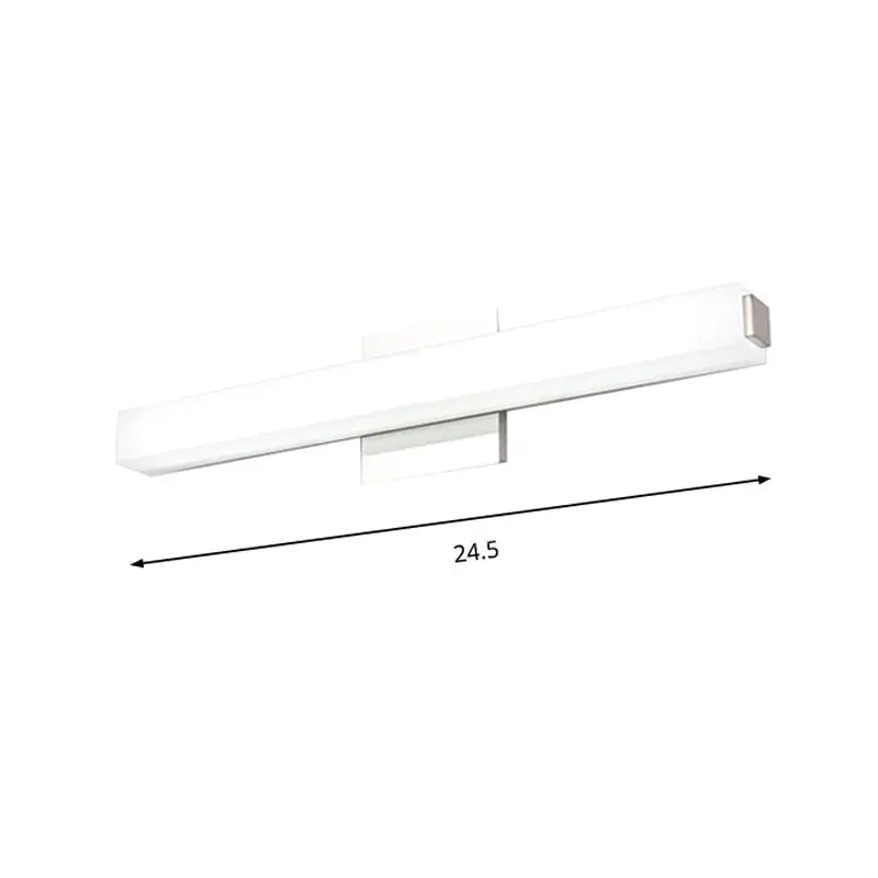 Chrome Rectangular Wall Sconce Warm White Glow