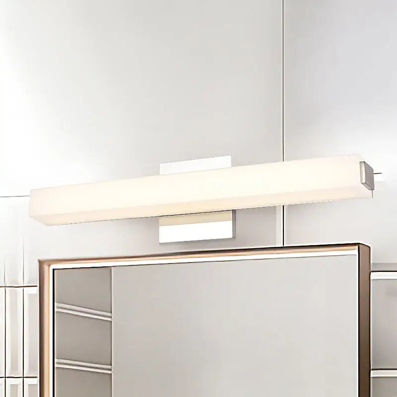 Chrome Rectangular Wall Sconce Warm White Glow