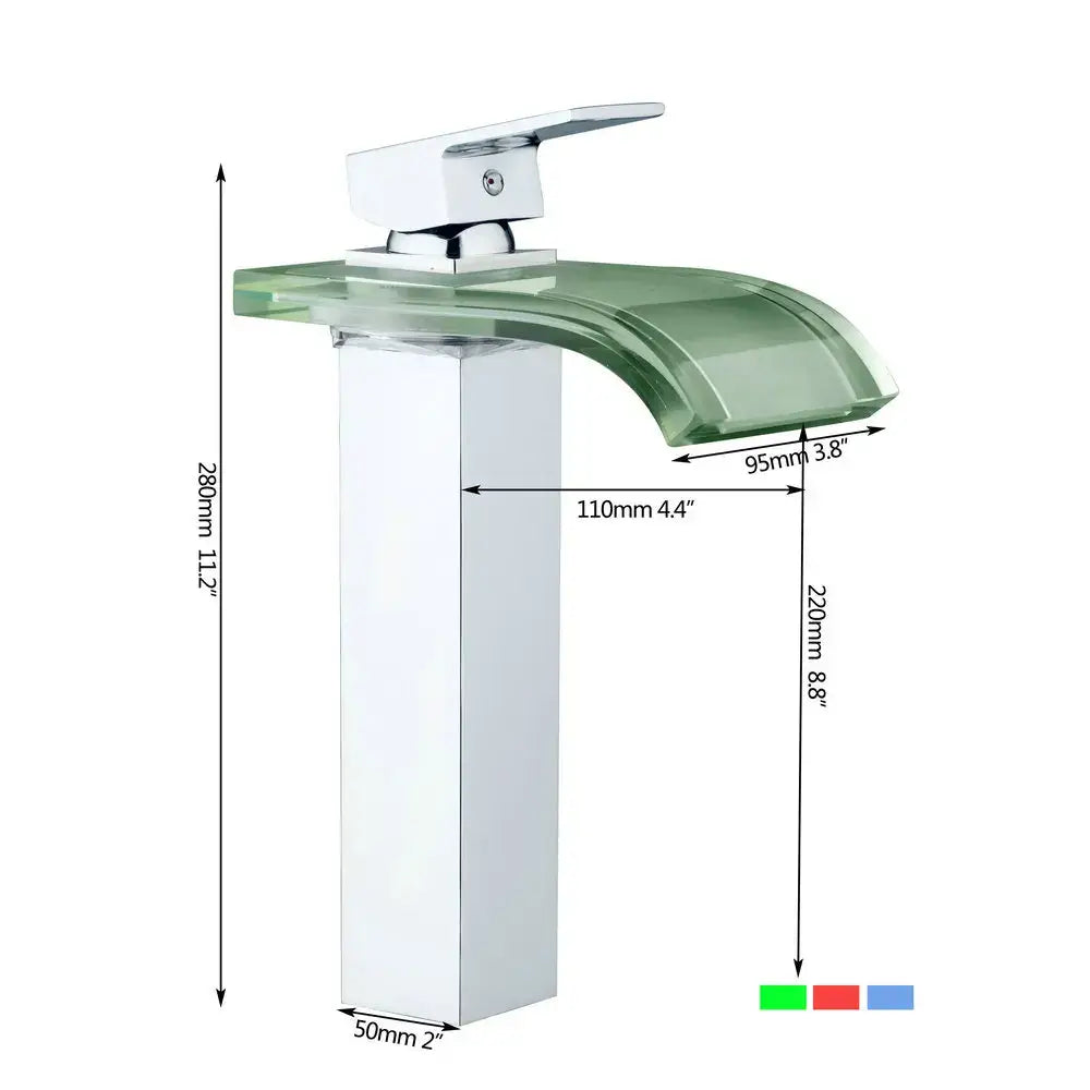 Chrome Waterfall Basin Mixer
