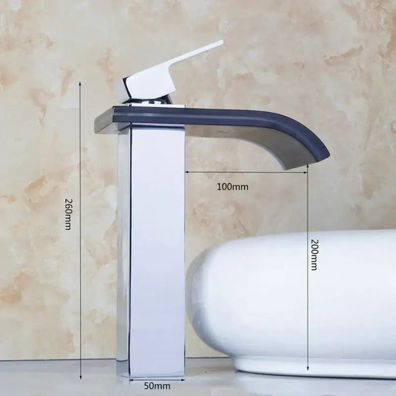 Chrome Waterfall Basin Mixer