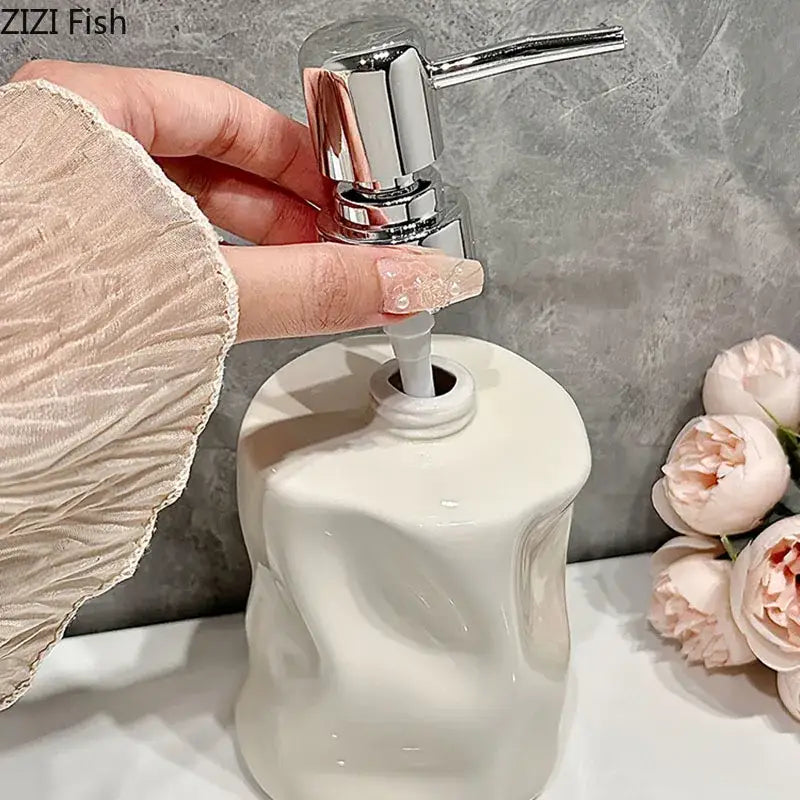 White Ceramic Soap Dispenser