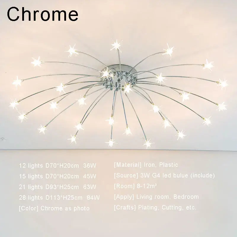 Chrome Starburst LED Chandelier