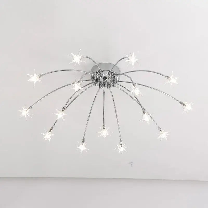 Chrome Starburst LED Chandelier