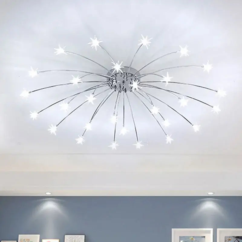 Chrome Starburst LED Chandelier