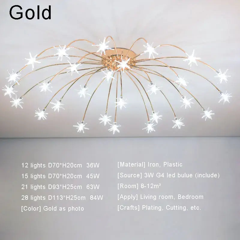 Chrome Starburst LED Chandelier