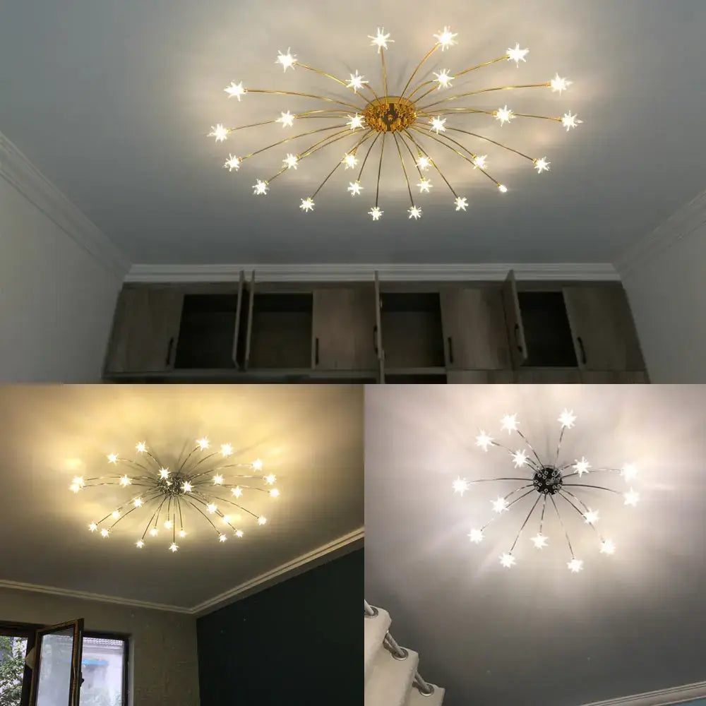 Chrome Starburst LED Chandelier