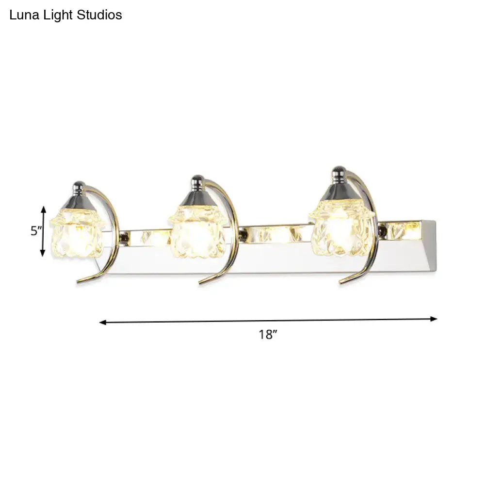 Chrome Crystal Vanity Light Three-Light Warm White