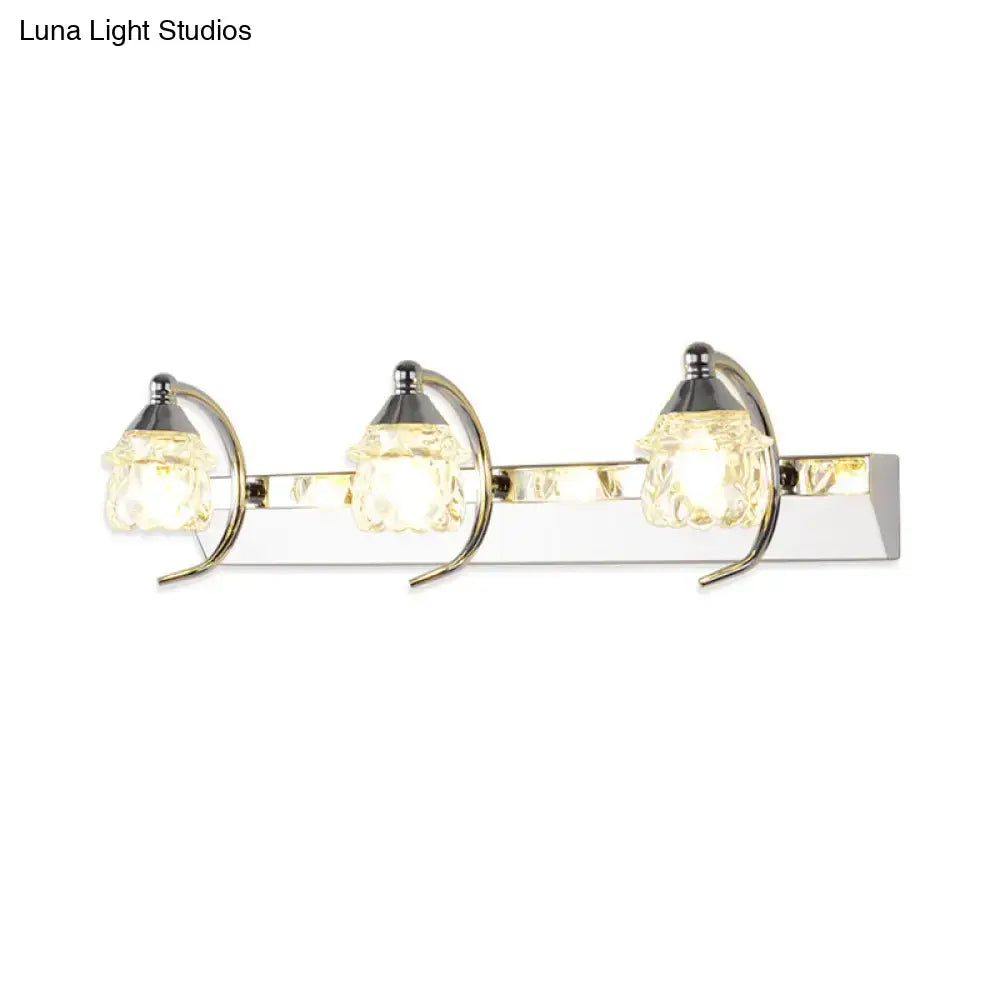 Chrome Crystal Vanity Light Three-Light Warm White