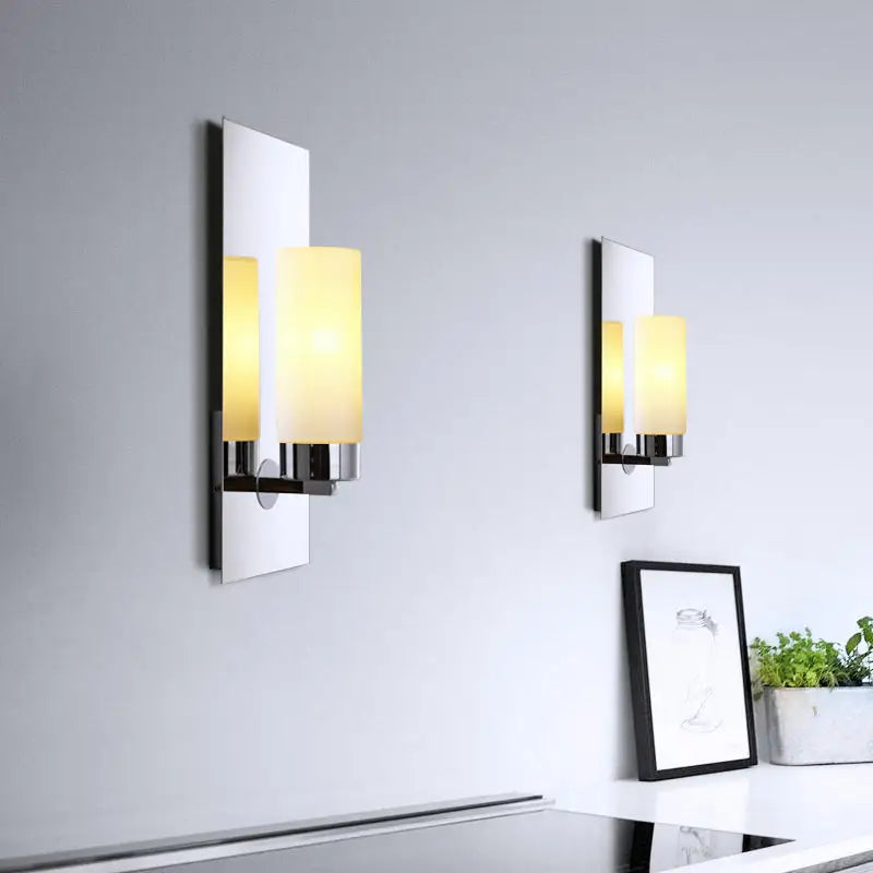 Chrome Opal Tube Sconce