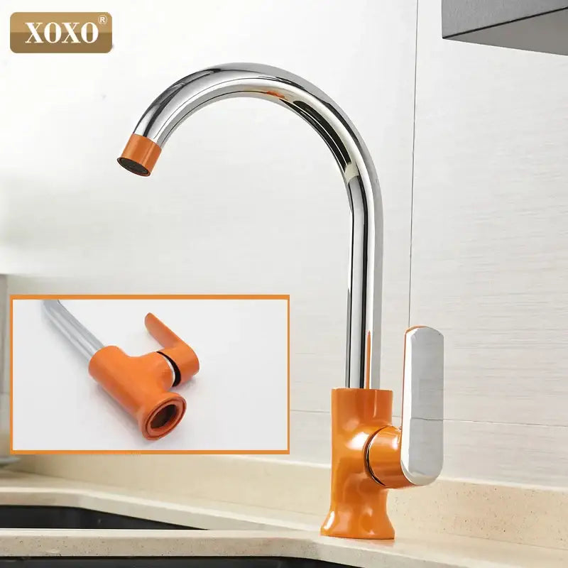 Orange Chrome Kitchen Faucet