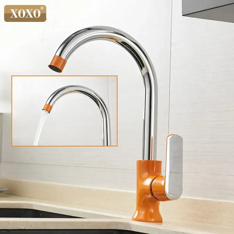 Orange Chrome Kitchen Faucet
