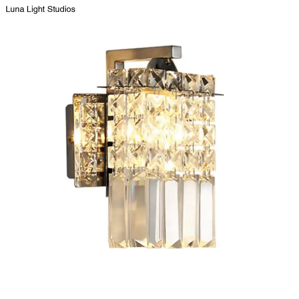 Chrome Crystal Rectangular Wall Light