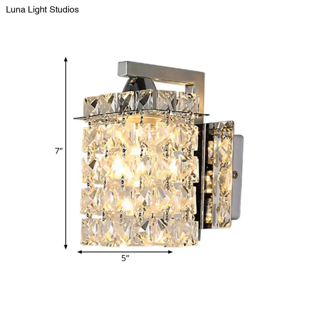 Chrome Crystal Rectangular Wall Light