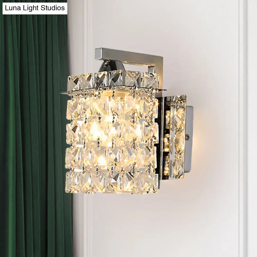 Chrome Crystal Rectangular Wall Light