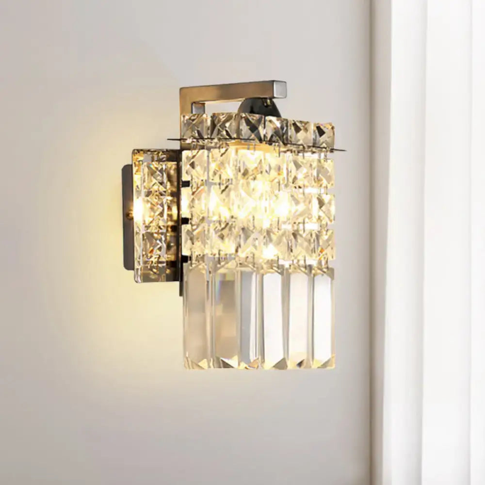 Chrome Crystal Rectangular Wall Light