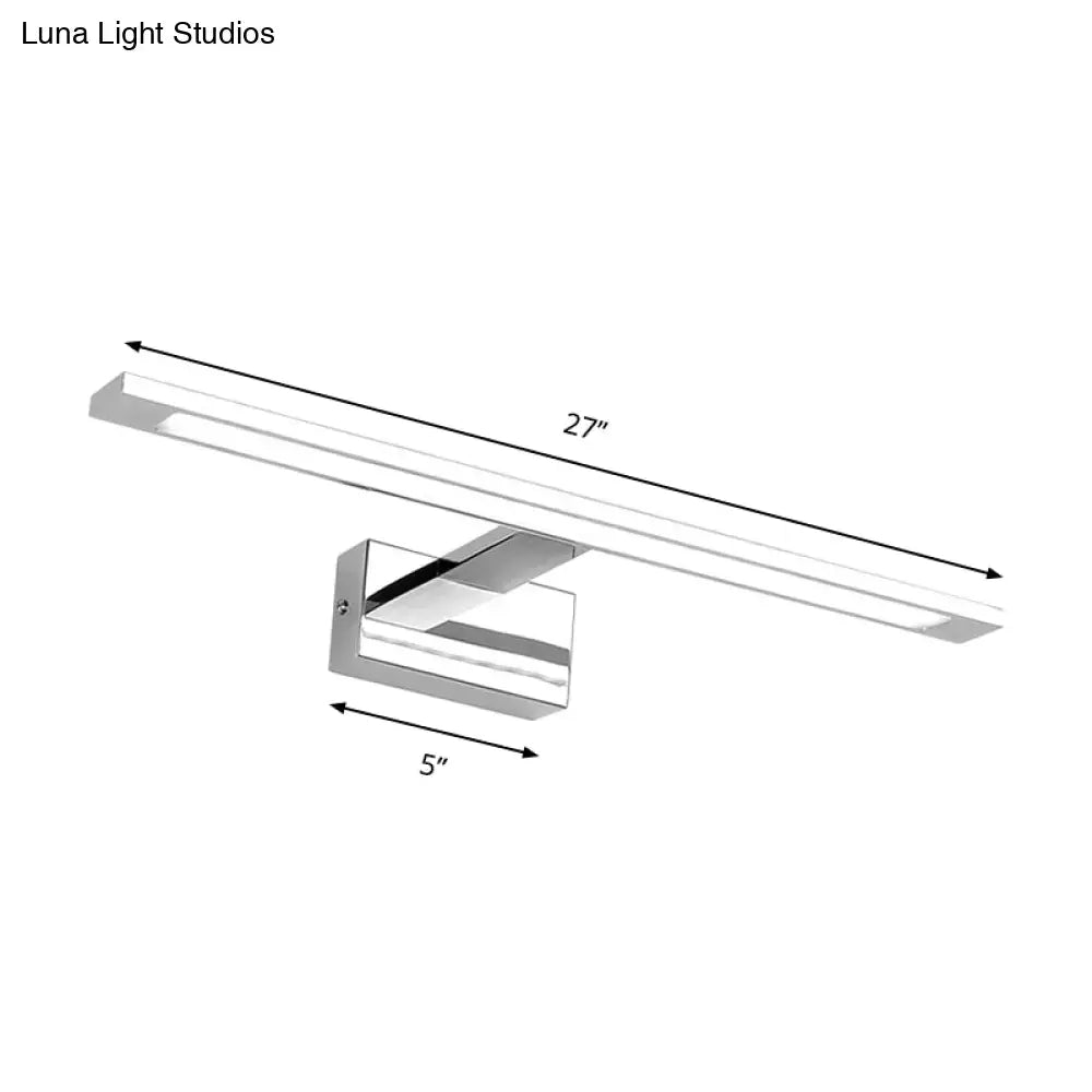 Chrome LED Vanity Light Rectangular Nickel