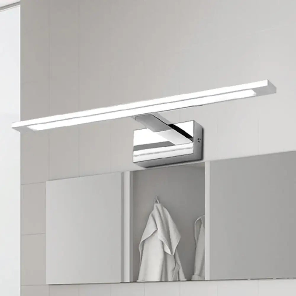 Chrome LED Vanity Light Rectangular Nickel