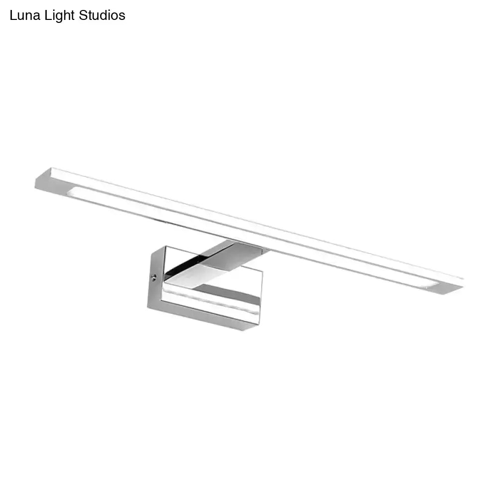 Chrome LED Vanity Light Rectangular Nickel