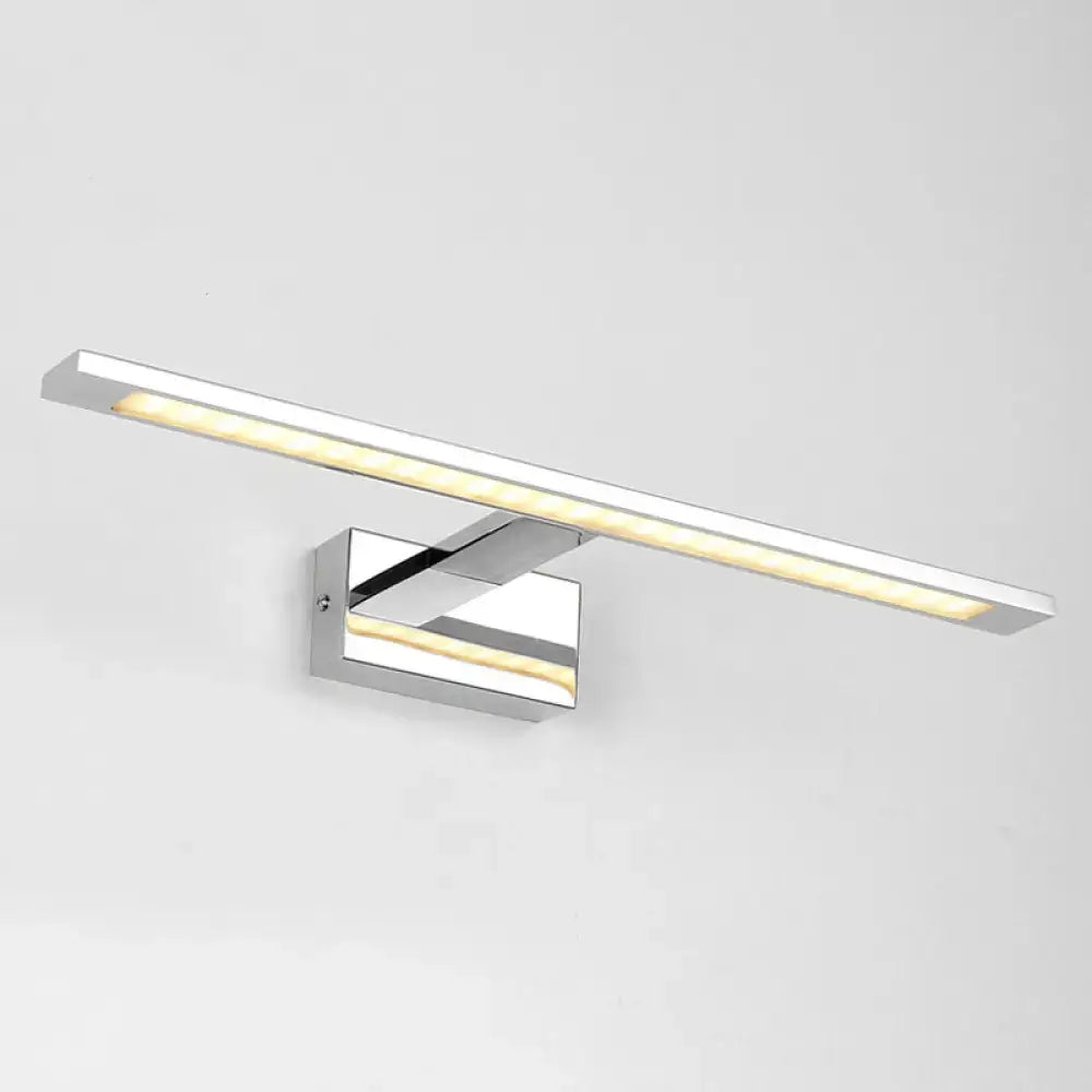 Chrome LED Vanity Light Rectangular Nickel