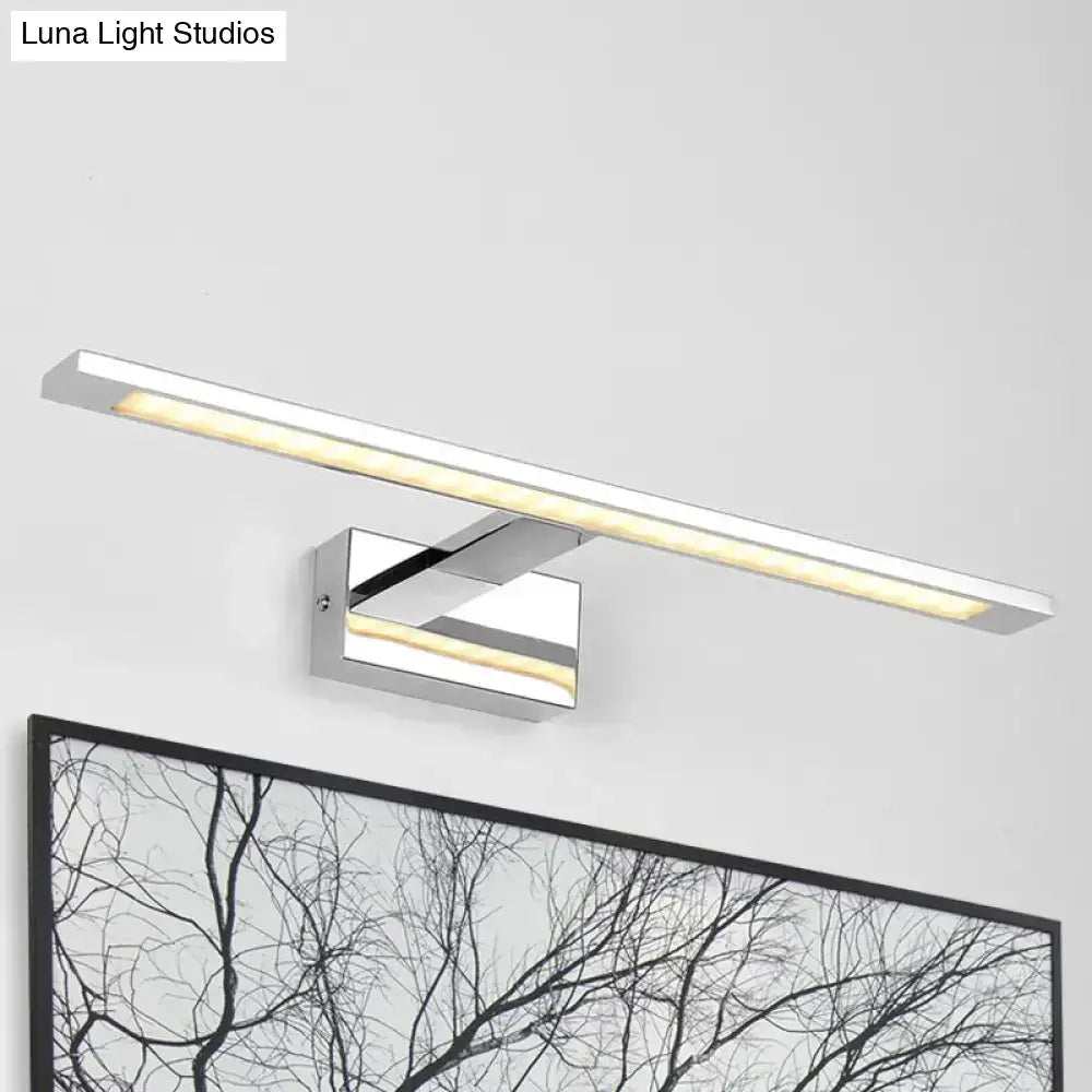 Chrome LED Vanity Light Rectangular Nickel