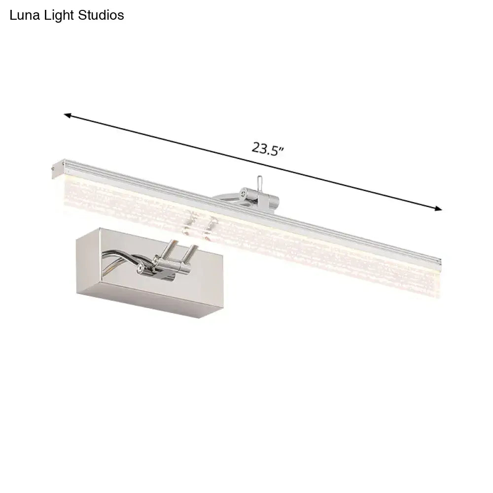 Chrome Textured Vanity Light