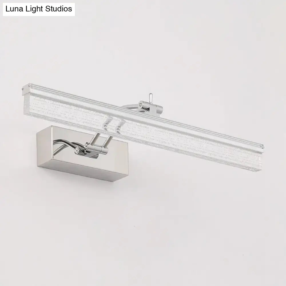Chrome Textured Vanity Light