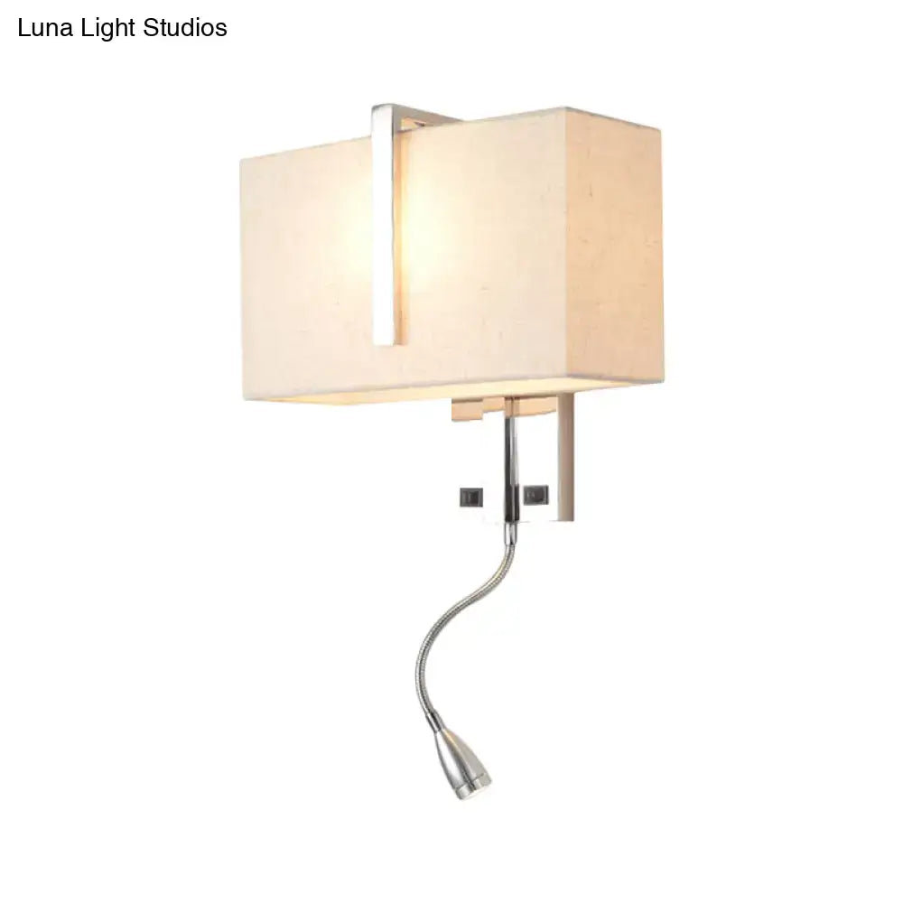 Chrome Fabric Rectangle Sconce