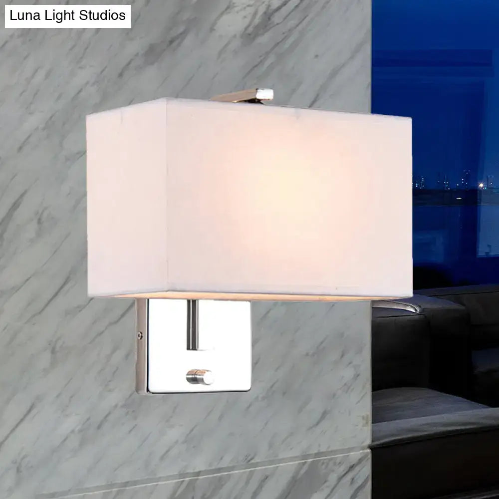 Chrome Fabric Rectangle Sconce