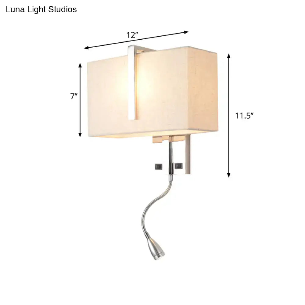 Chrome Fabric Rectangle Sconce