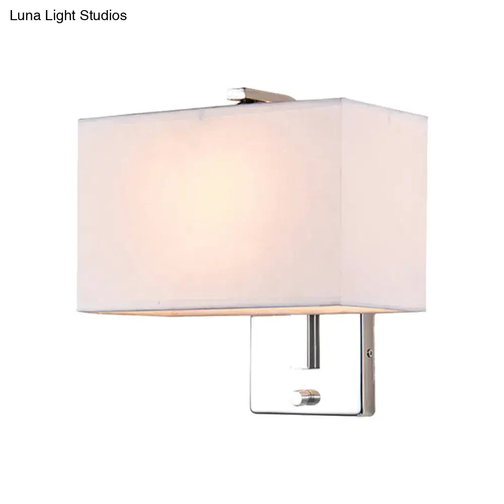 Chrome Fabric Rectangle Sconce
