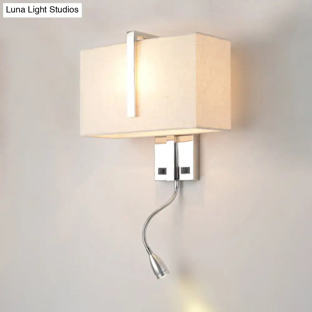 Chrome Fabric Rectangle Sconce