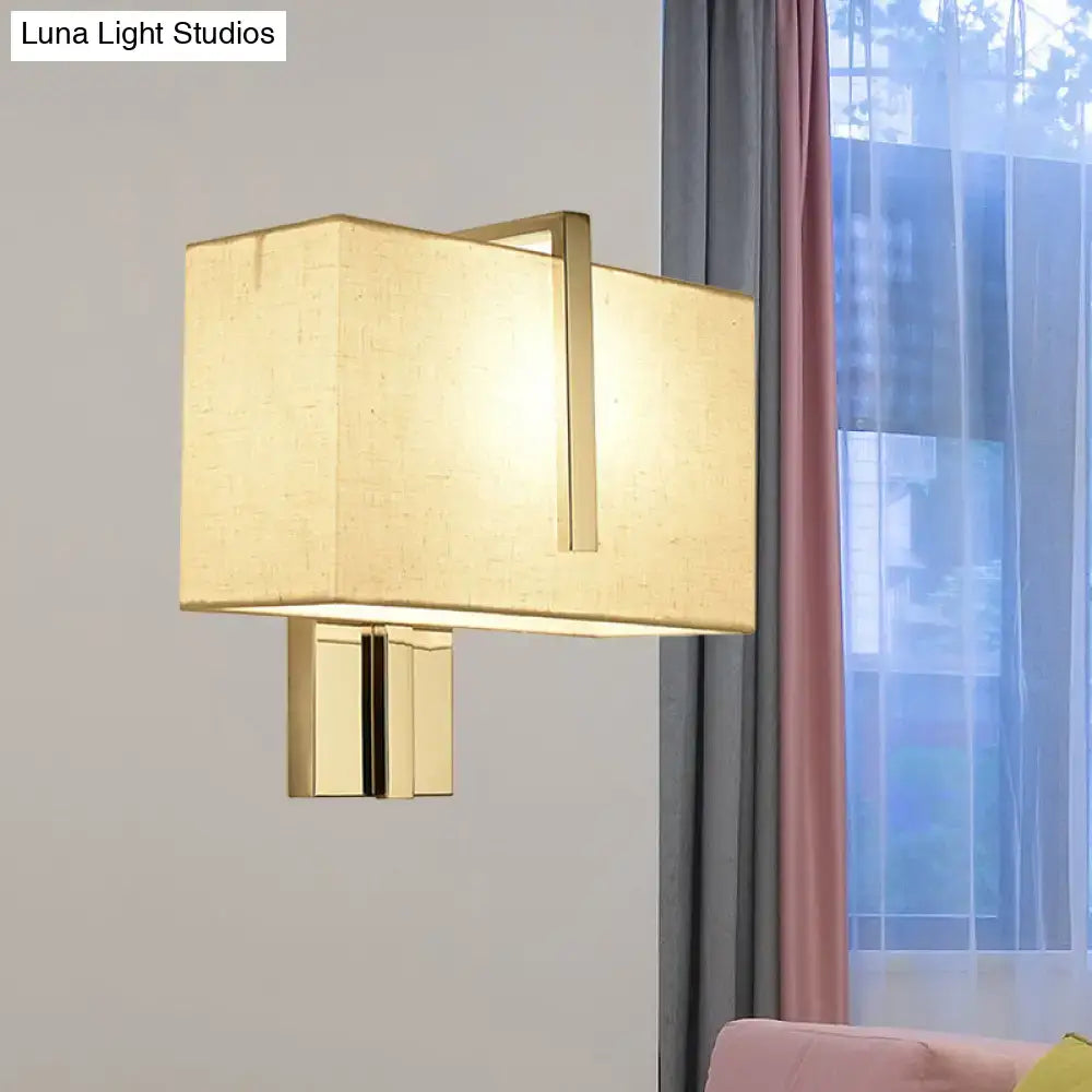 Chrome Fabric Rectangle Sconce