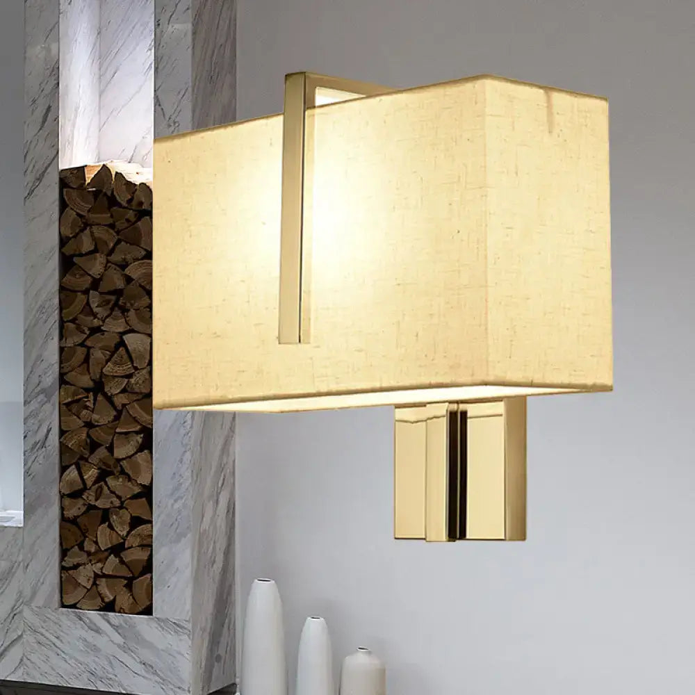 Chrome Fabric Rectangle Sconce
